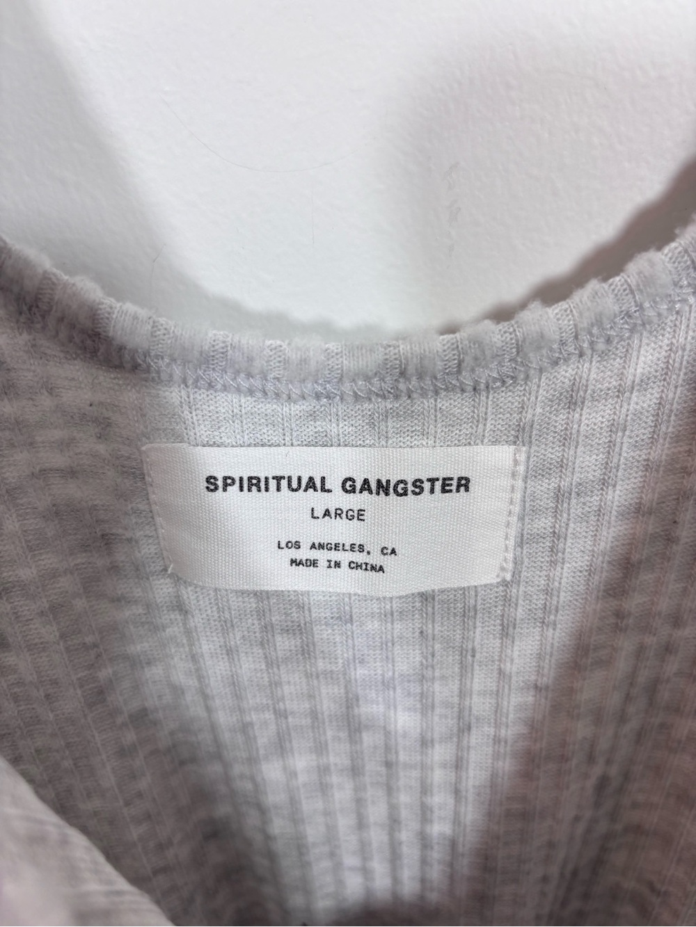 Spiritual Gangster Tranquility Jumpsuit NWT Size Large Light Heather Grey Ribbed - Picture 10 of 13